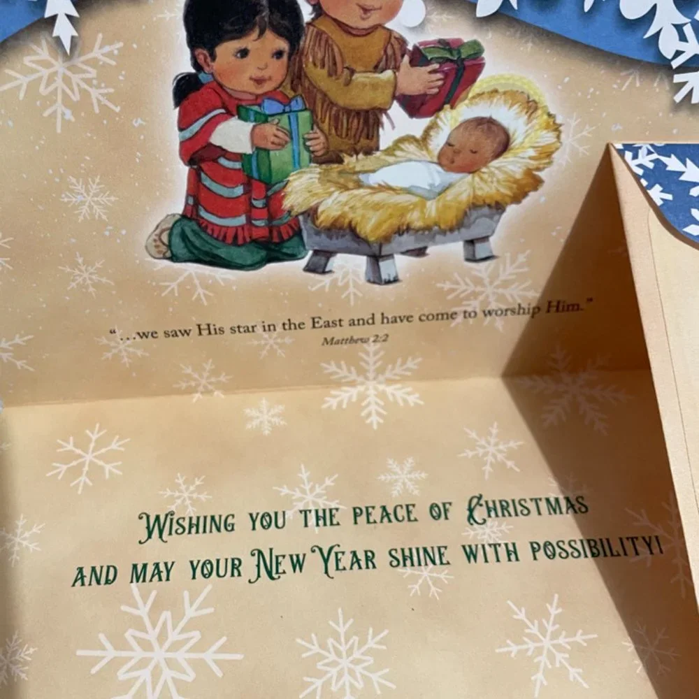 5 JOYFUL Blessings Religious themed Holiday cards by St. Labre Indian School